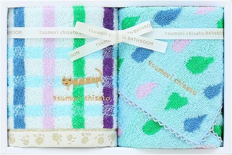 Amazon Co Jp 内野 Uchino ツモリチサト カラフルチェック タオルギフト タオルハンカチ 2 ブルー Hv B ホーム キッチン