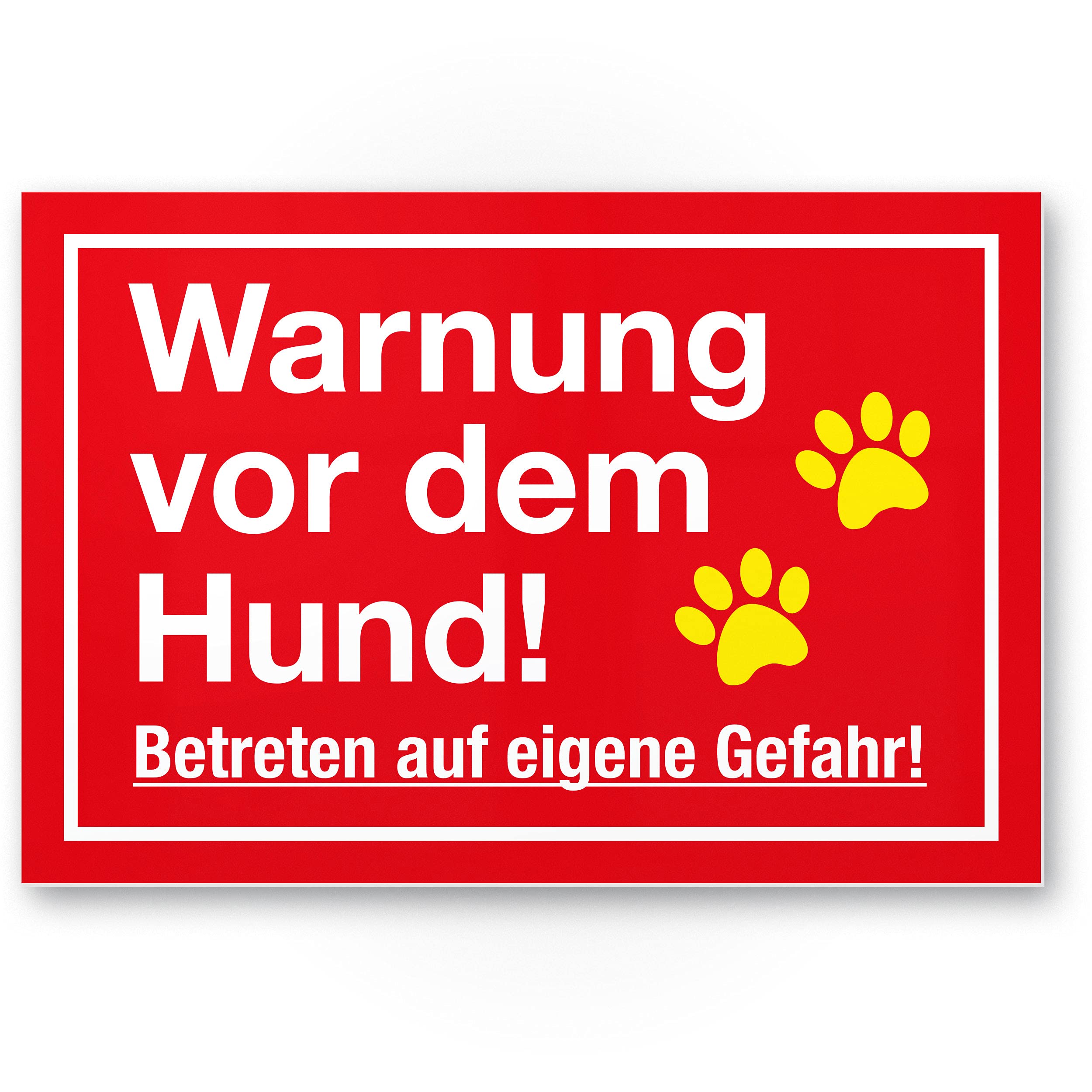 Komma Security Warning Dog - Enter Own Danger - Dog Sign Sign Garden Gate Garden Fence Door Sign Front Door Warning Sign Deterrent Burglary Protection - Warning Dog