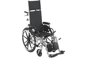 Viper Plus Light Weight Reclining Wheelchair with Elevating Leg Rests and Flip Back Detachable Arms, 12" Seat