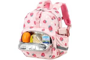 Toddler Backpack for Girls, Daycare Kids Backpack with Insulated Pocket | 12 Inch Preshool Kindergarten Corduroy Pre-k Pink S