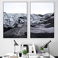 2 Piece Framed Canvas Wall Art Black and White Scenery Canvas Prints Home Artwork Decoration for Living Room,Bedroom - 16