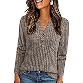 AUTOMET Women's Long Sleeve Henley Shirts Fall Lightweight Sweaters Dressy Casual Tunic Tops Fashion Clothes 2026