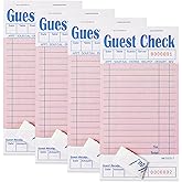 ZPARIK 4 Pack Pink Guest Checks Books for Servers Server Note Pads, Waiter Checkbook, Waitress Notepad for Restaurants, Paper Checks 50 Sheets/Pack, 200 Total Tickets