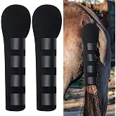 Eccliy 2 Pcs Horse Tail Wrap Protector, Adjustable Touch Fasteners | Non-slip, Horse Care Tail Bag Guard Accessories for Show and Stable Use, Black