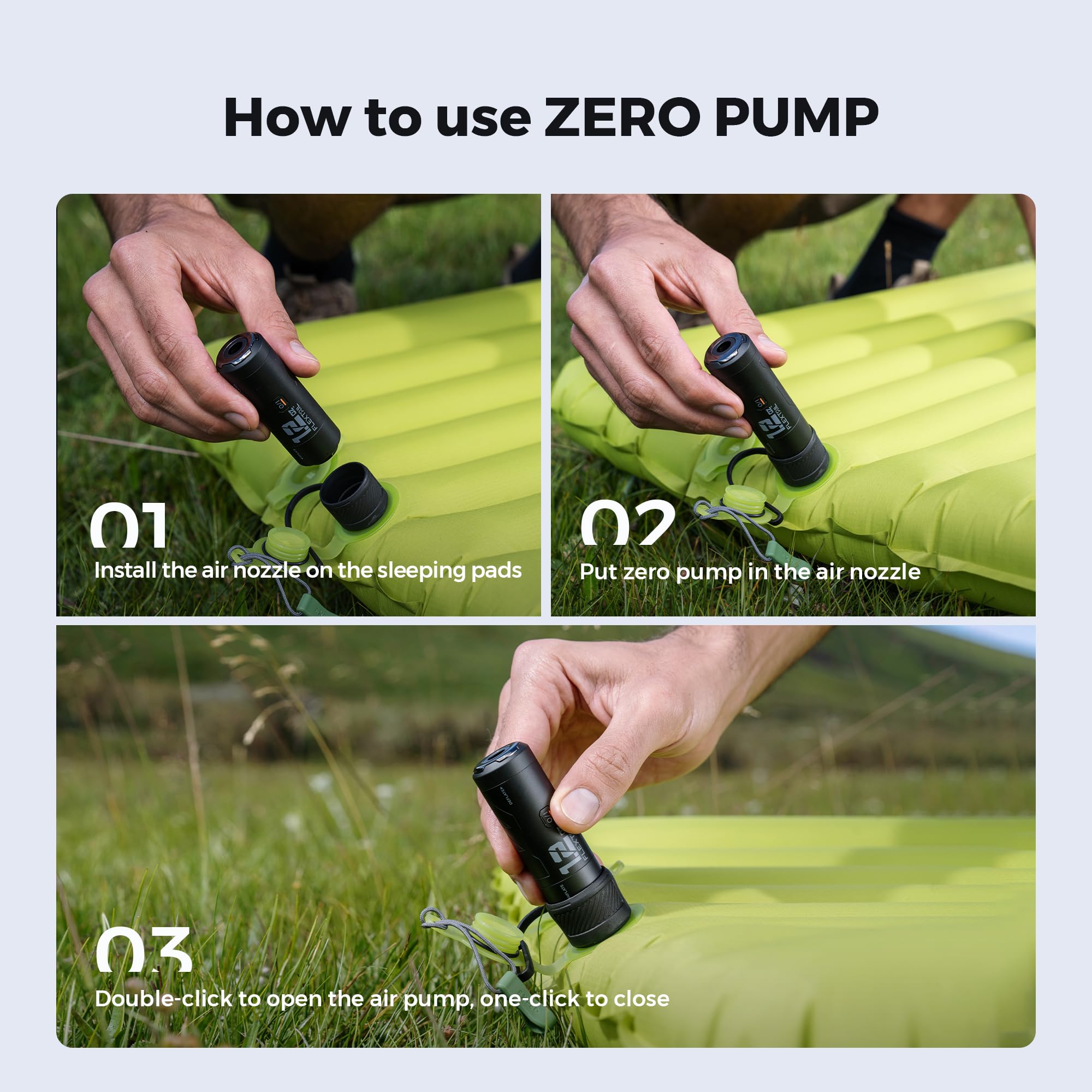 FLEXTAILGEAR Zero Pump Air Pump for Inflatables, 1.2 oz Ultra-Mini Electric air Pump Portable Air Mattress Pump, Rechargeable Air Pump for Pool Floats Air Bed Air Mattress
