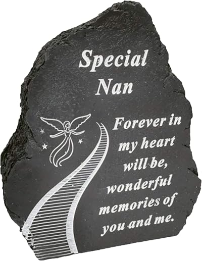 OnlineStreet Black & White Stairway To Heaven Grave Plaque 22cm