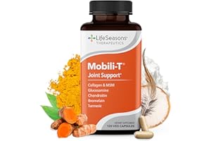 LifeSeasons Mobili-T - Joint Support Supplement - Reduces Aches & Discomforts - Increase Range of Motion - Rebuild Tissue & Cartilage - MSM Chondroitin Collagen Glucosamine & Turmeric - 120 Capsules