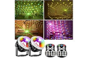 FINDISCO 2Pack Disco Ball Party Lights, Star light for Room Bedroom Decor, Christmas Halloween DJ Karaoke Decor, Birthday Gift, Stage Lights, Night Lamp,Christmas Gift