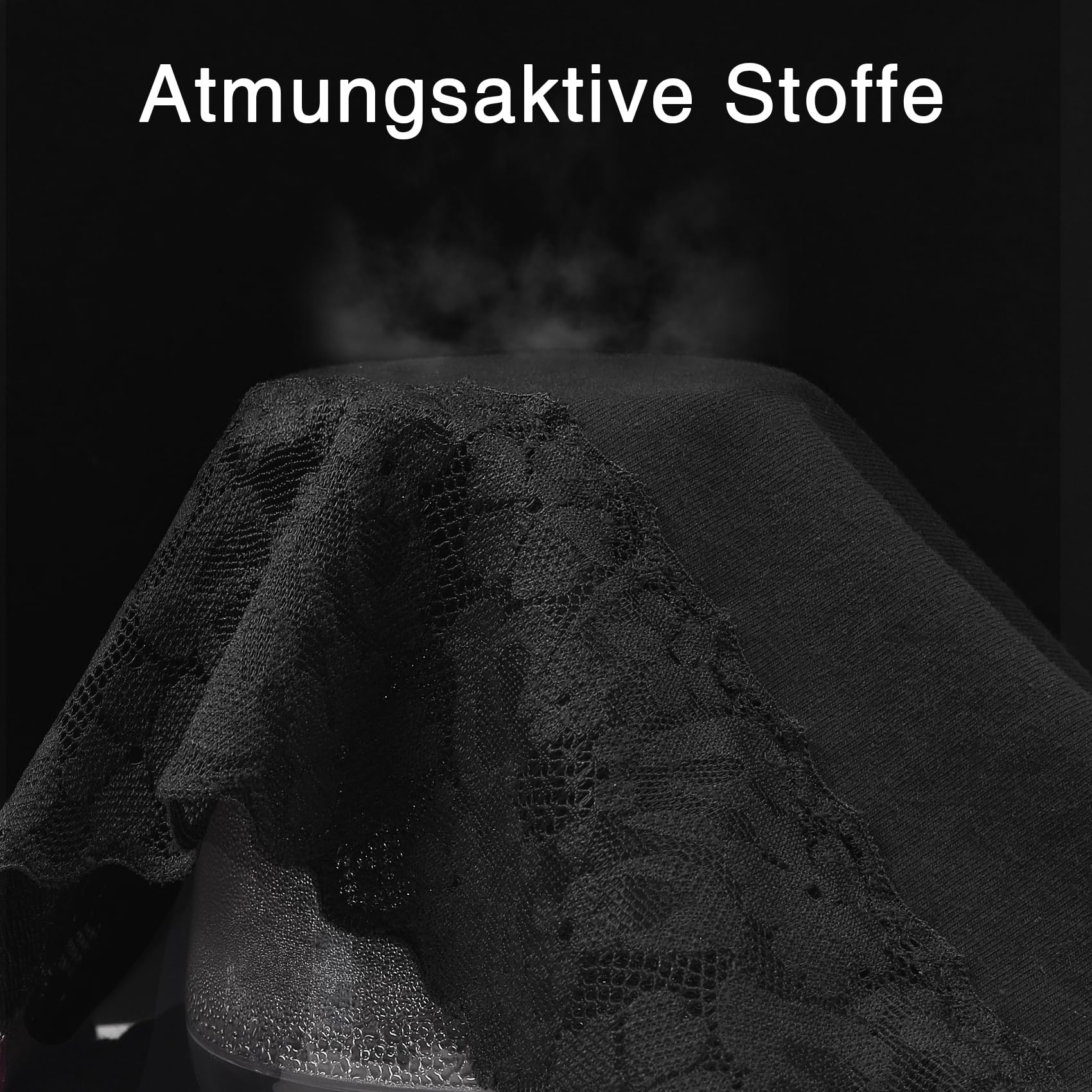 Wealurre Damen Unterhosen Baumwolle Slip Damen Unterwäsche Spitze Unterwäsche Frauen Höschen 5er Pack (6004 Black,M) 5