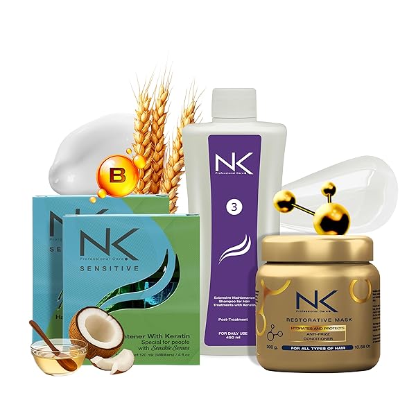 NK PROFESSIONAL CARE SENSITIVE KERATIN HAIR STRAIGHTENING TREATMENT,...