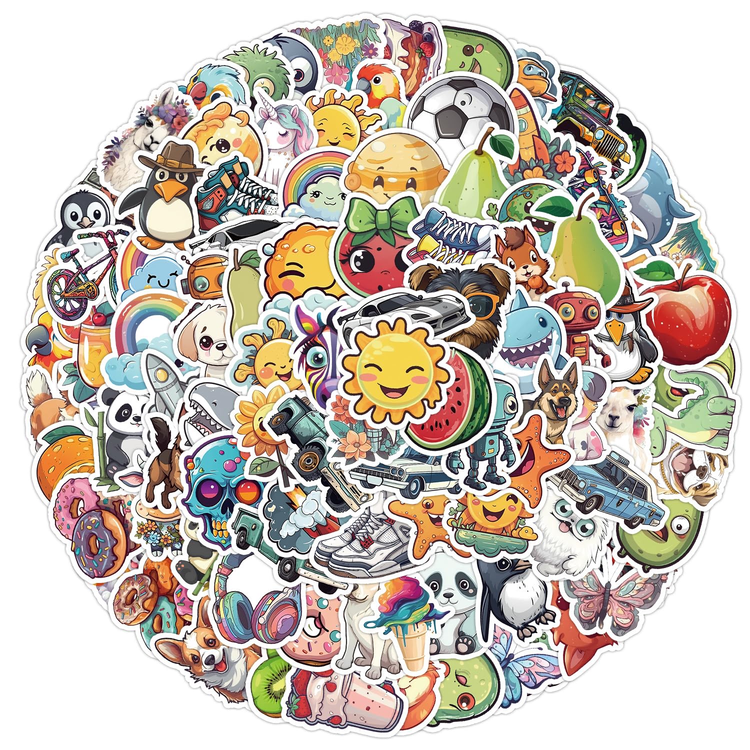 100Pcs Aesthetics Animals and Plants Stickers for Water Bottles Tumbler Luggage Skateboard Bumper Scrapbook Mug, Sticker Gift for Kids Teens Adults