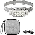 Nitecore HC65 UHE Headlamp, 2000 Lumen Heavy Duty Metal, USB-C Rechargeable with White, Red, and Reading Lights for Camping, Hiking, Hunting, and Industrial Works with Organizer (Grey)