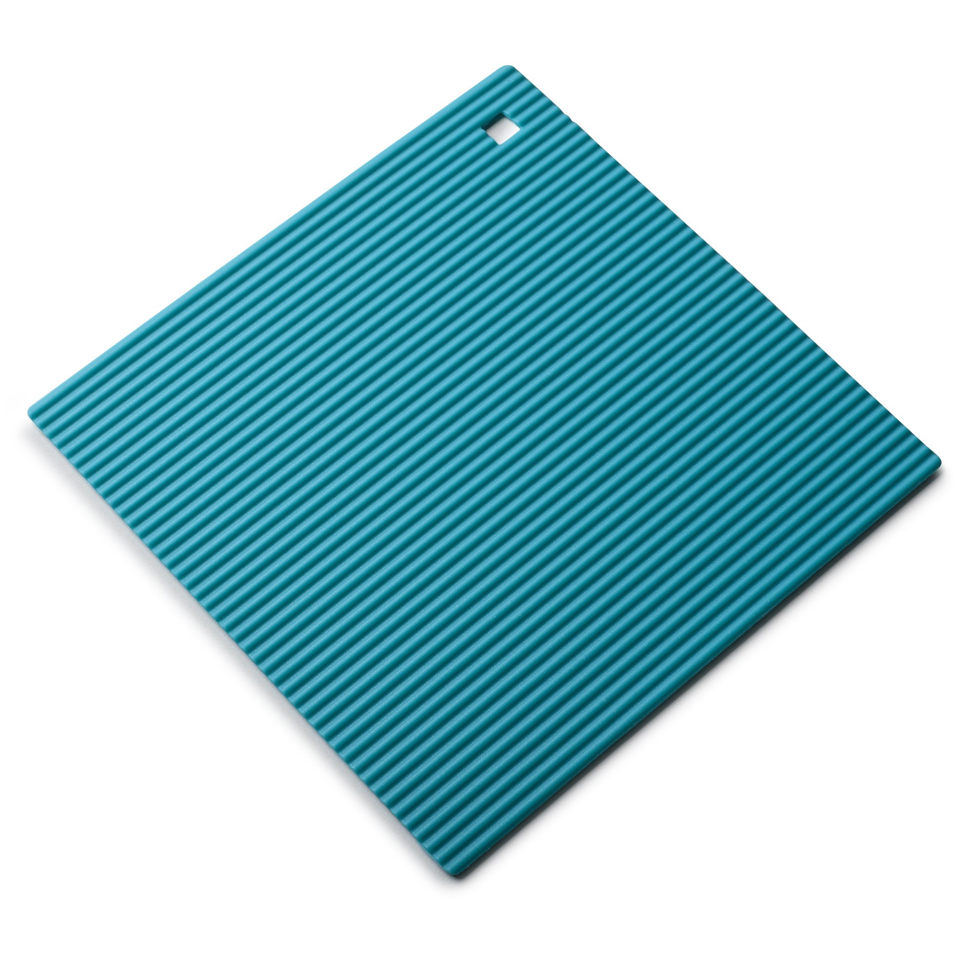 Zeal Silicone Trivet Mat Kitchen Worktop Protector for Hot Pots and Pans (22 x 22cm) – Heat Resistant Mat, Non Slip Square Trivet, Aqua Blue