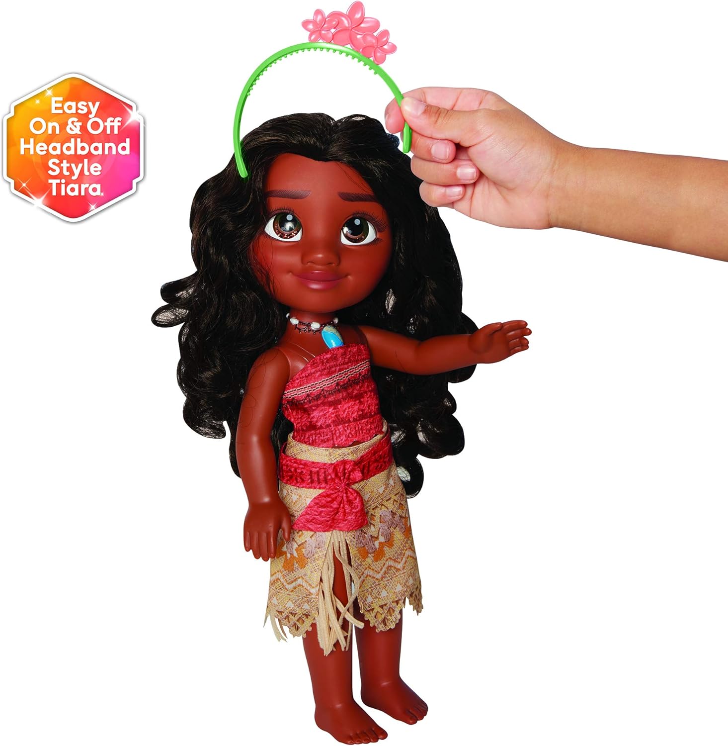 Disney Princess Moana Doll by JAKKS Pacific, 35cm Tall Doll with Royal Reflection Eyes Includes Removable Dress - Image 5