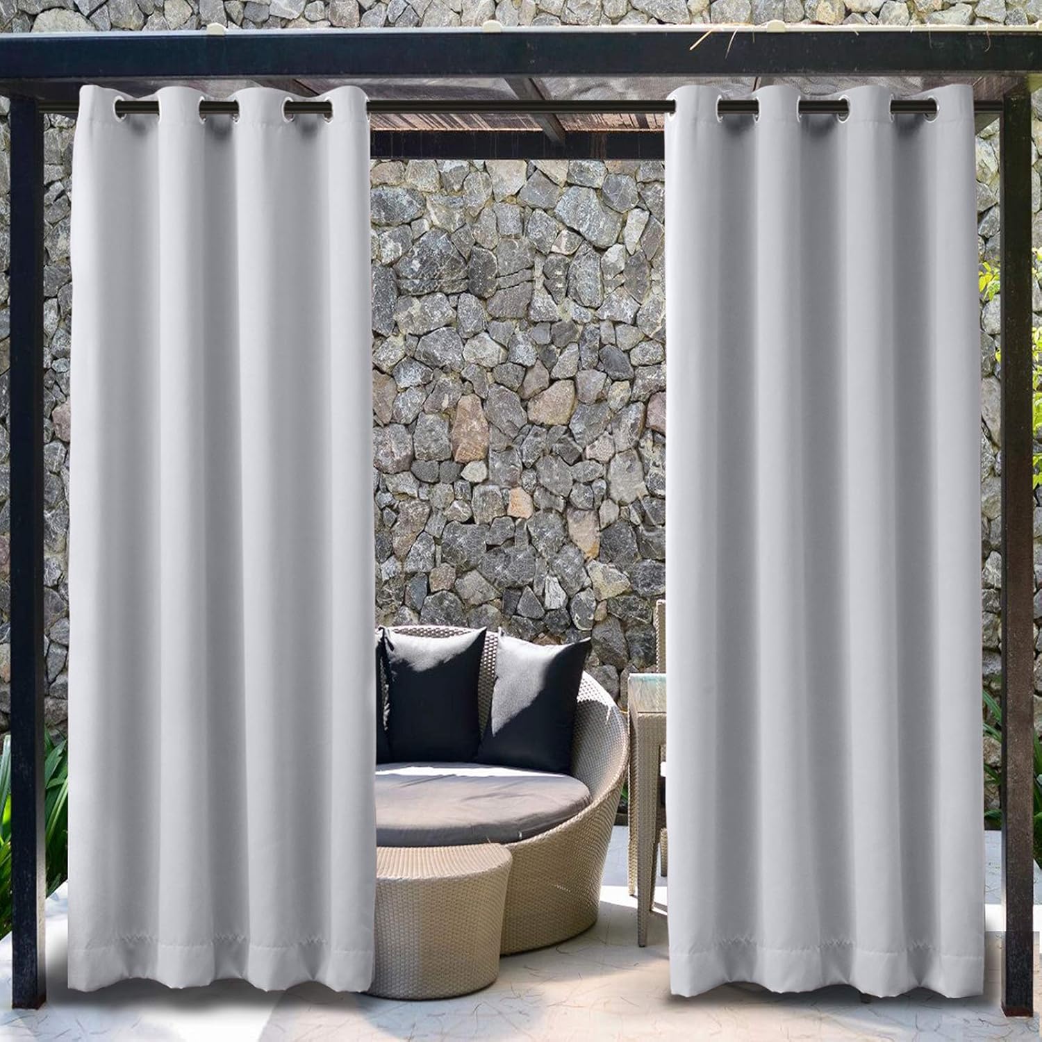 Outdoor Curtains - TWOPAGES Customizable Outdoor Waterproof Curtain Custom Made