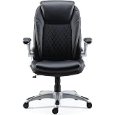 Staples Sorina Bonded Leather Office Chair, Adjustable, Plush Padding | Lumbar, arm, and head support for a modern, comfortable desk chair.