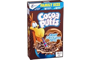 Cocoa Puffs, Chocolatey Breakfast Cereal, Made with Whole Grain, Family Size, 18.1 oz