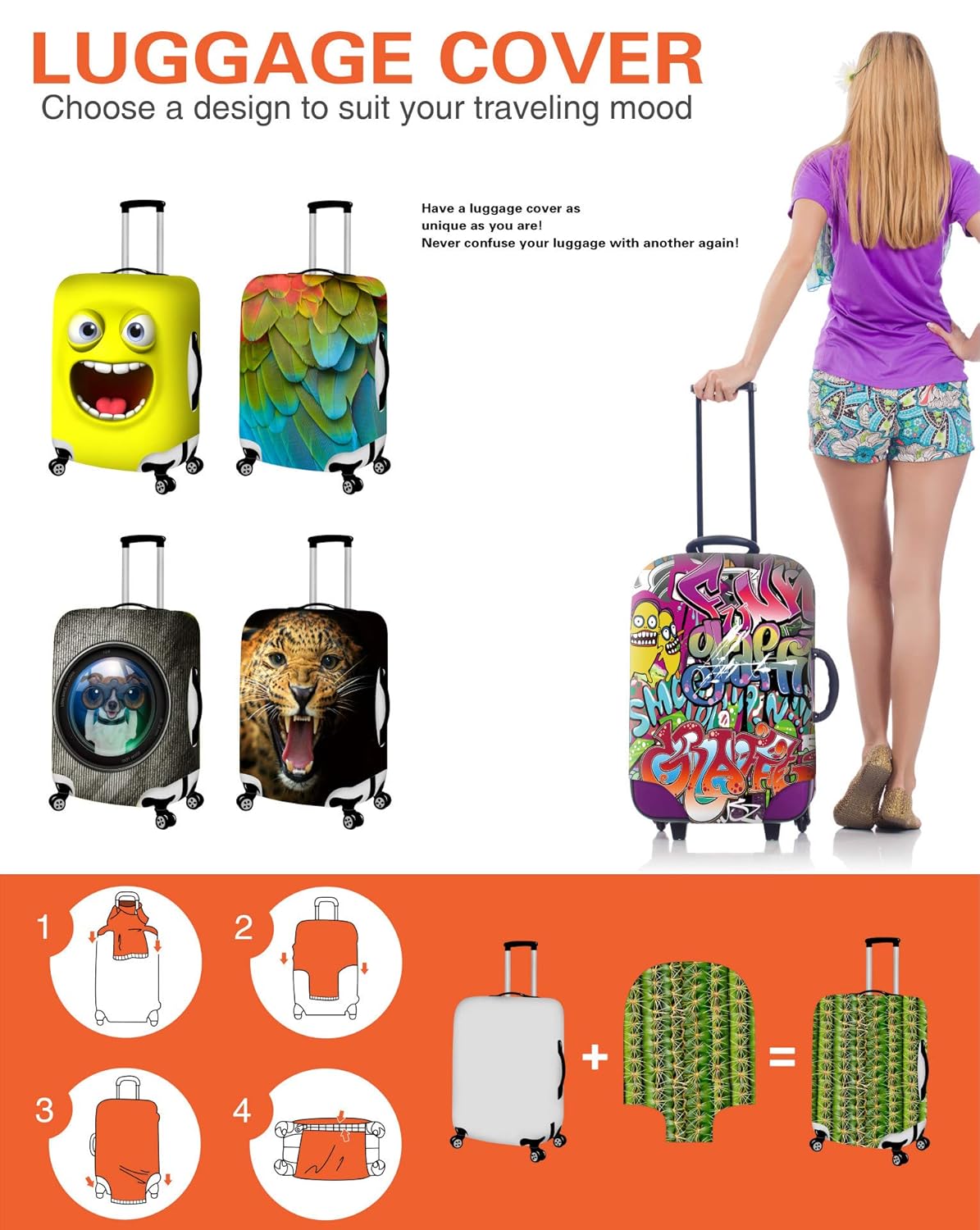 Kofferhülle Elastisch Rot XL - Schutzbezug Für Reisekoffer 30-32 Zoll