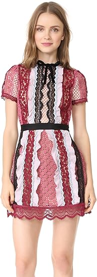 self portrait bellis lace trim dress