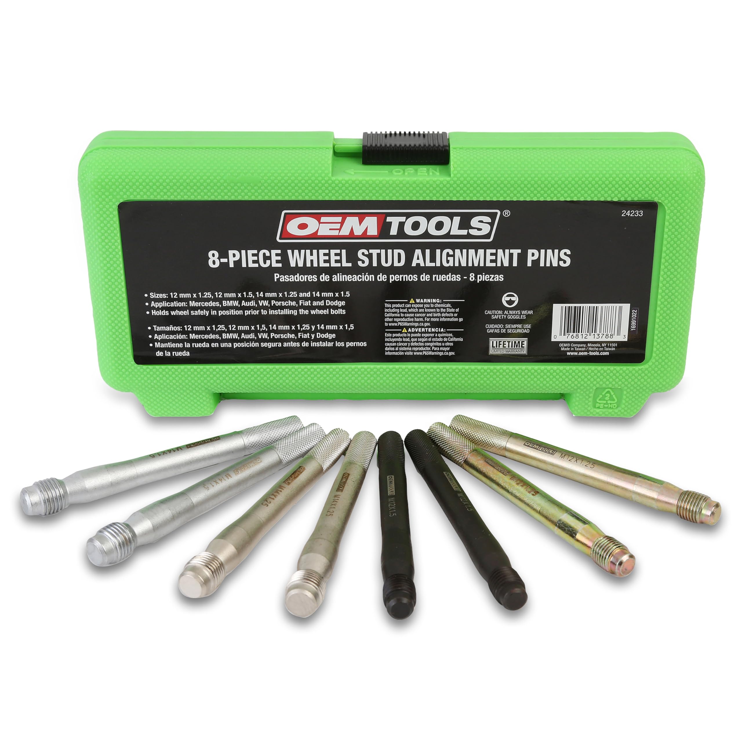 OEMTOOLS 24233 Wheel Stud Alignment Kit, Safe Wheel Alignment Tool, Wheel Hanger Color-Coded for Foreign and Domestic Vehicles, Wheel Fitment Tool 8-Piece Set Image