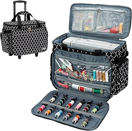 large sewing machine case on wheels