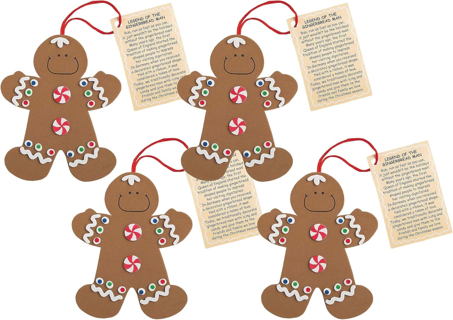 Amazon Com Gingerbread Man Christmas Ornament Kits Set Of 24