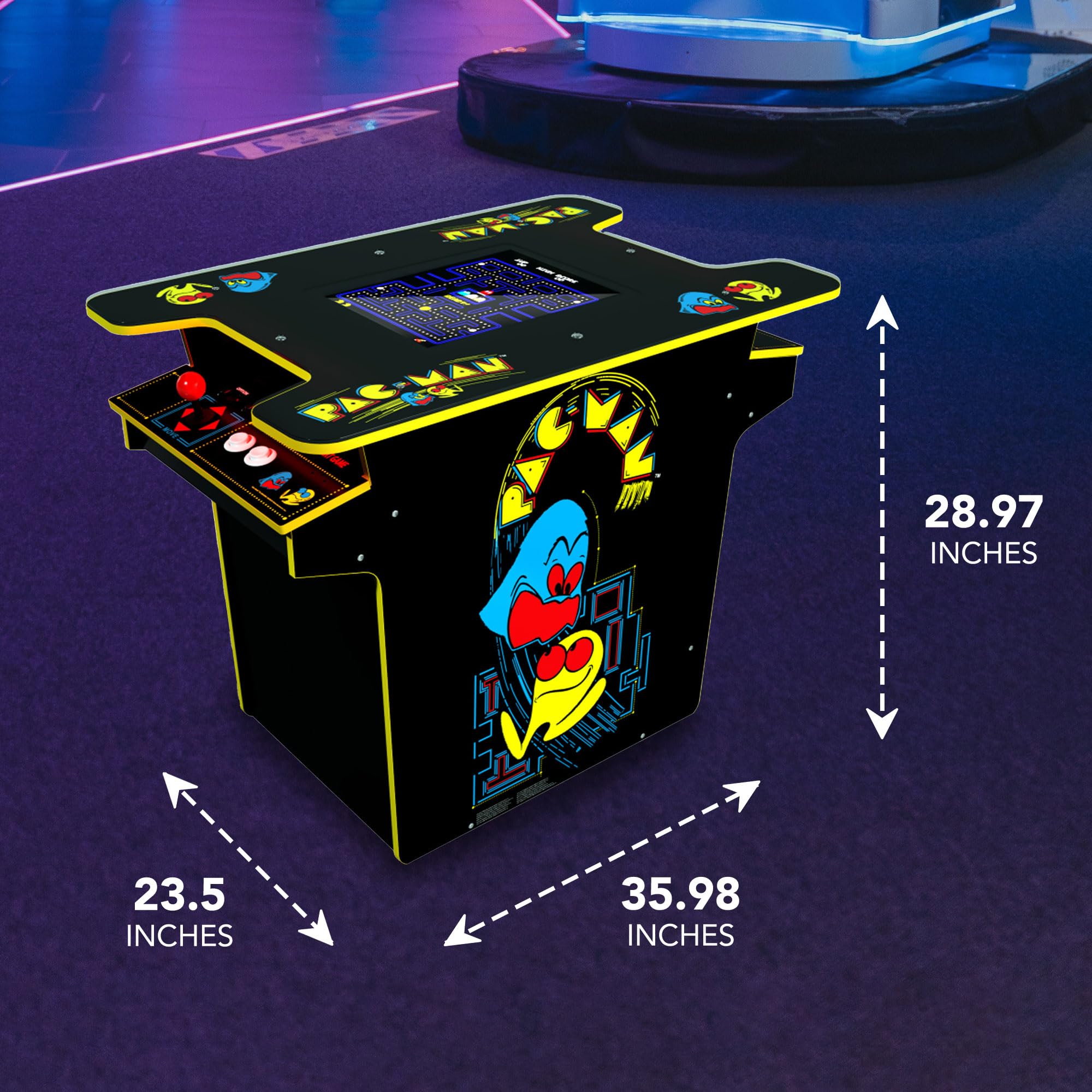 Arcade1Up Pac-Man Head-to-Head Arcade Table, Black Series, 17