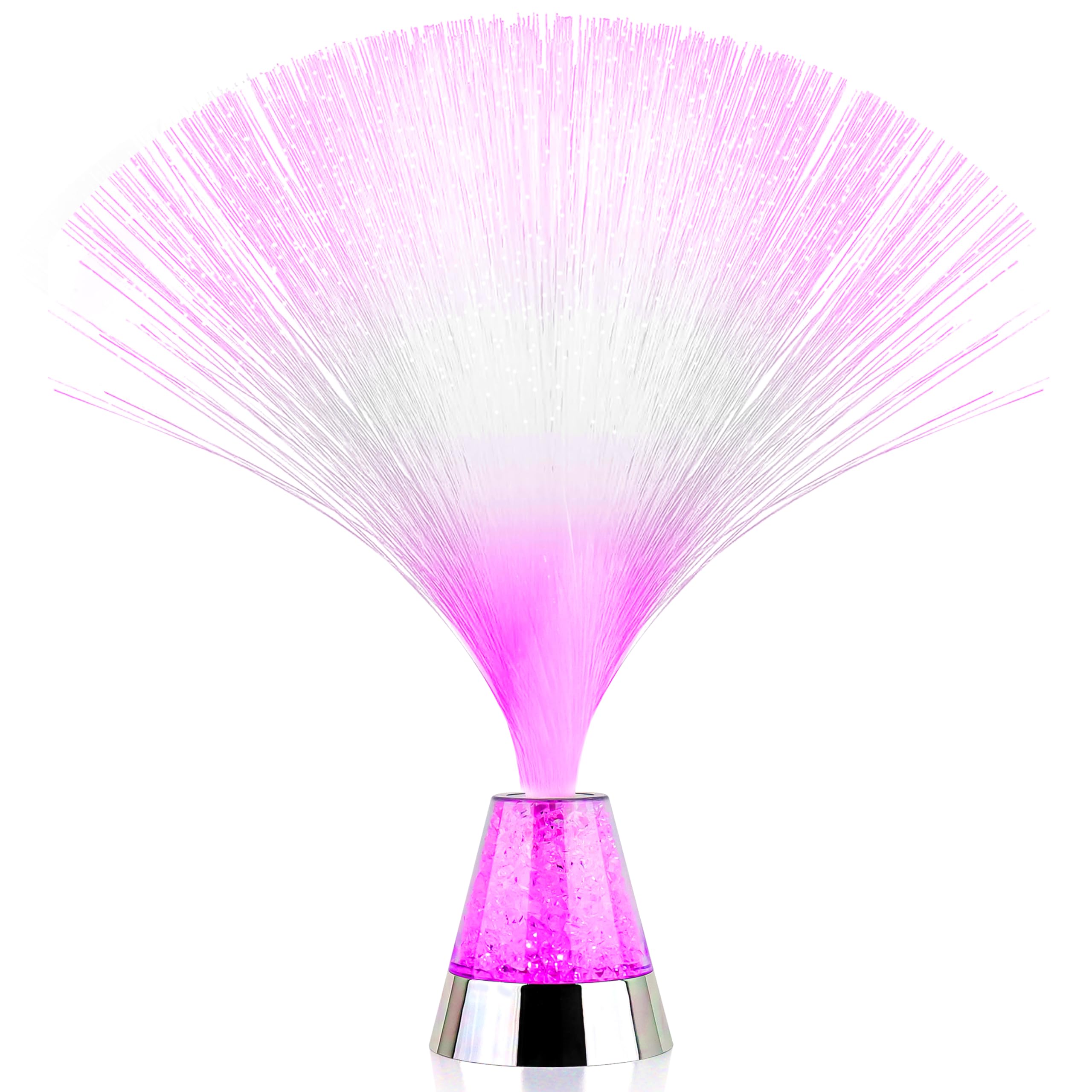 The Glowhouse Fibre Optic Ice Crystal Lamp - 13.5" Brand Premium (Pink) - Batteries Included