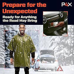 PREPARED4X Emergency Poncho with Mylar Blanket
