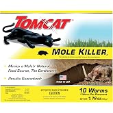 Tomcat Mole Killer(a) - Mimics Natural Food Source, Kills with a Single Feeding, Mole Killer for Lawns and Yards, 10 Worm Baits