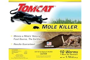 Tomcat Mole Killer, Mimics Natural Food Source, Poison Kills in a Single Feeding, 10 Worms