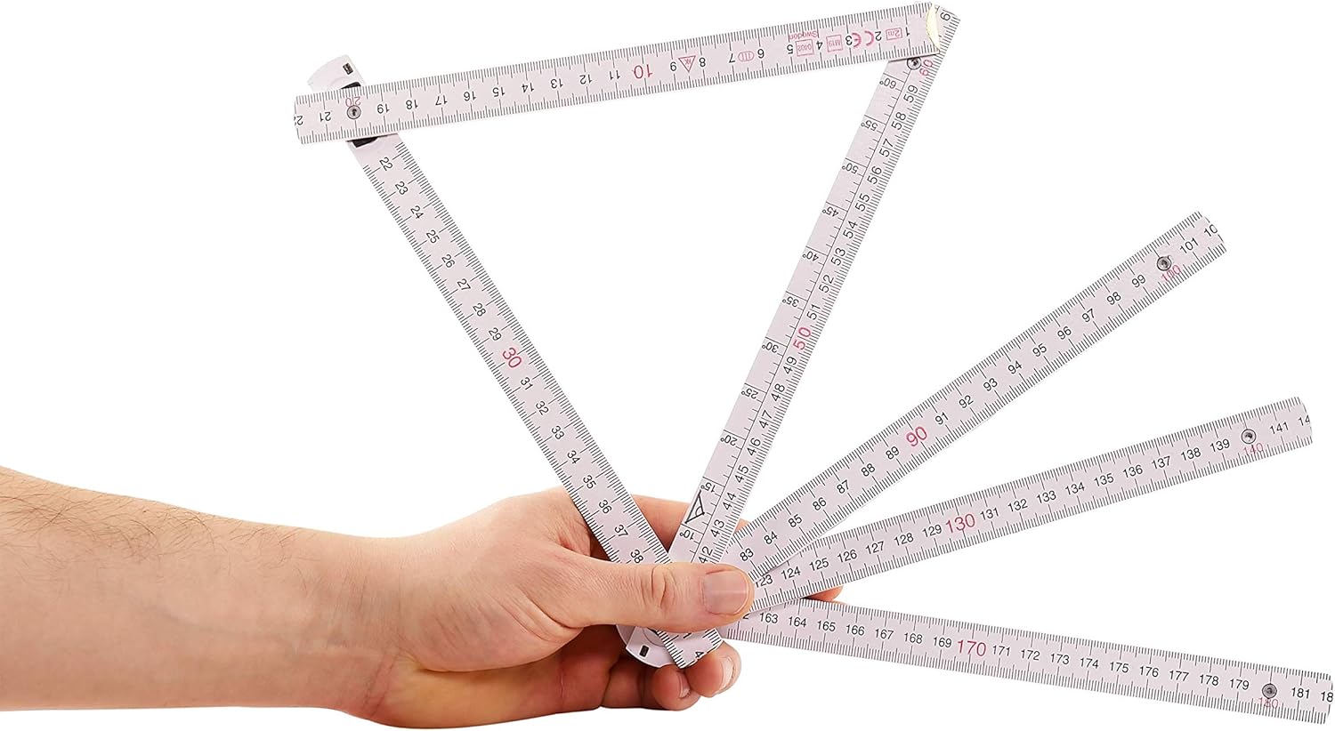 grauererSet of 10 folding rulers made of beech wood, made in Sweden