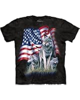 The Mountain Mens Wolf Flag Short Sleeve T-Shirt