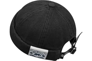 Croogo Brimless Hats Retro Rolled Cuff Harbour Hat Beanie Watch Cap Washed Cotton Docker Leon Work Hat Landlord Hat