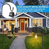 Ledeak 2 Pack Black Steel Shepherd's Crook Hooks for Garden Lights & Baskets view 3
