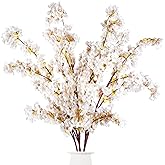 Sggvecsy Artificial Cherry Blossom Branches Faux Cherry Flowers 39 Inch Peach Branches Silk Tall Stems for Home Wedding Table