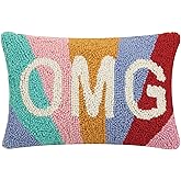 Peking Handicraft 30JES1483C12OB OMG Hook Pillow, 12-inch Length, Wool and Cotton