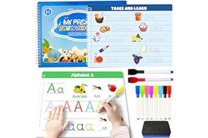 DUOXEE Preschool Learning Activities Educational Workbook - Toddler Busy Book for Toddlers | Pre k Workbooks | Autism Learning Materials | Montessori Activity Book for Kids Ages 4+（12.6 x 8.66 x 1.18″）