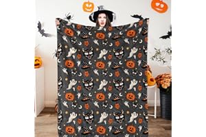 JAPDNK Halloween Blanket Pumpkin Fleece Throw Blanket Cozy Soft Lightweight Blankets Throws for Kids Woman