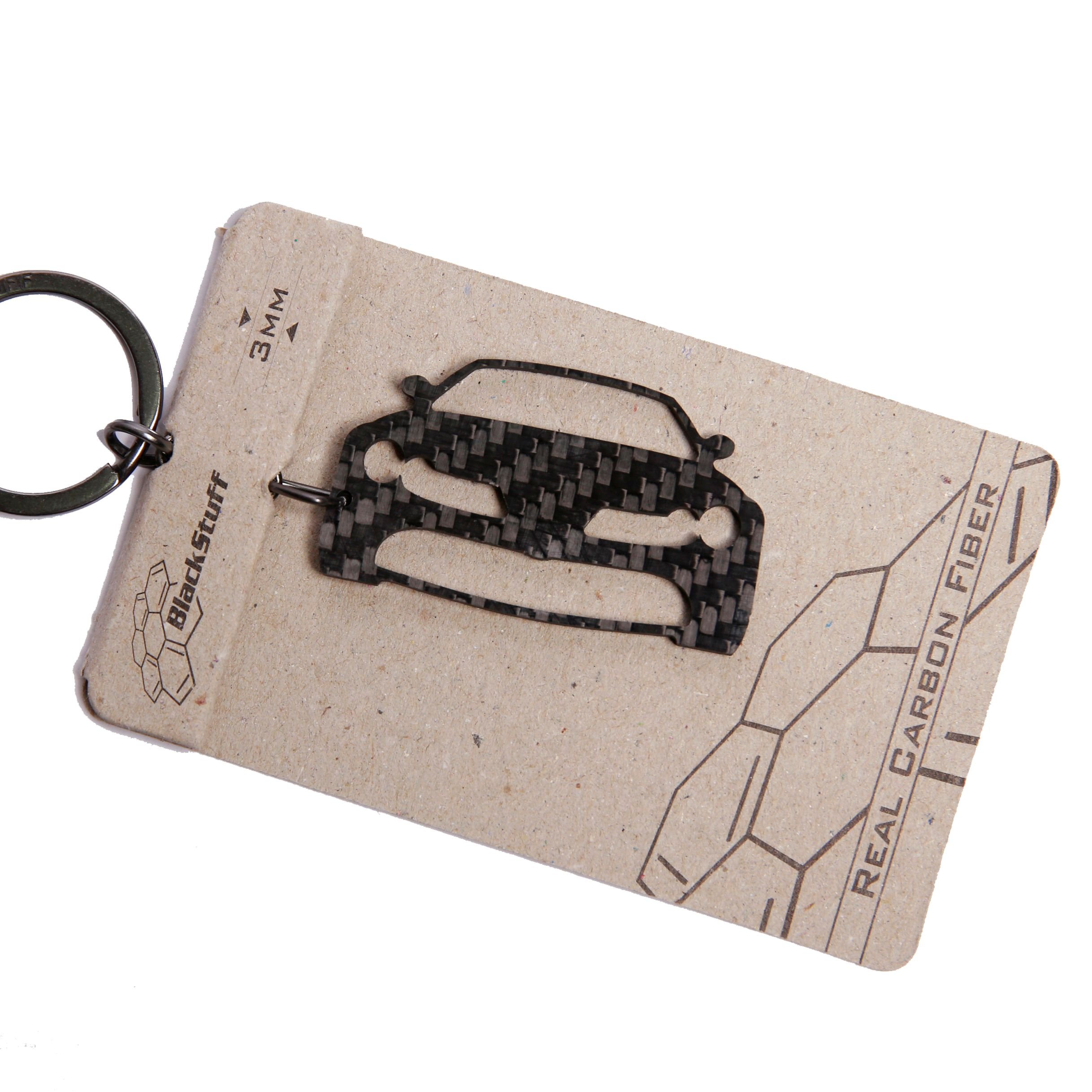 BlackStuff Carbon Fiber Keychain Keyring Ring Holder Compatible with SLR BS-115