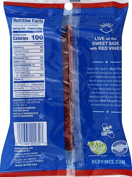 RED VINES JUMBO LICORICE, ORIGINAL RED FLAVOR, 8OZ BAGS (12 PACK), SOFT & CHEWY CANDY TWISTS