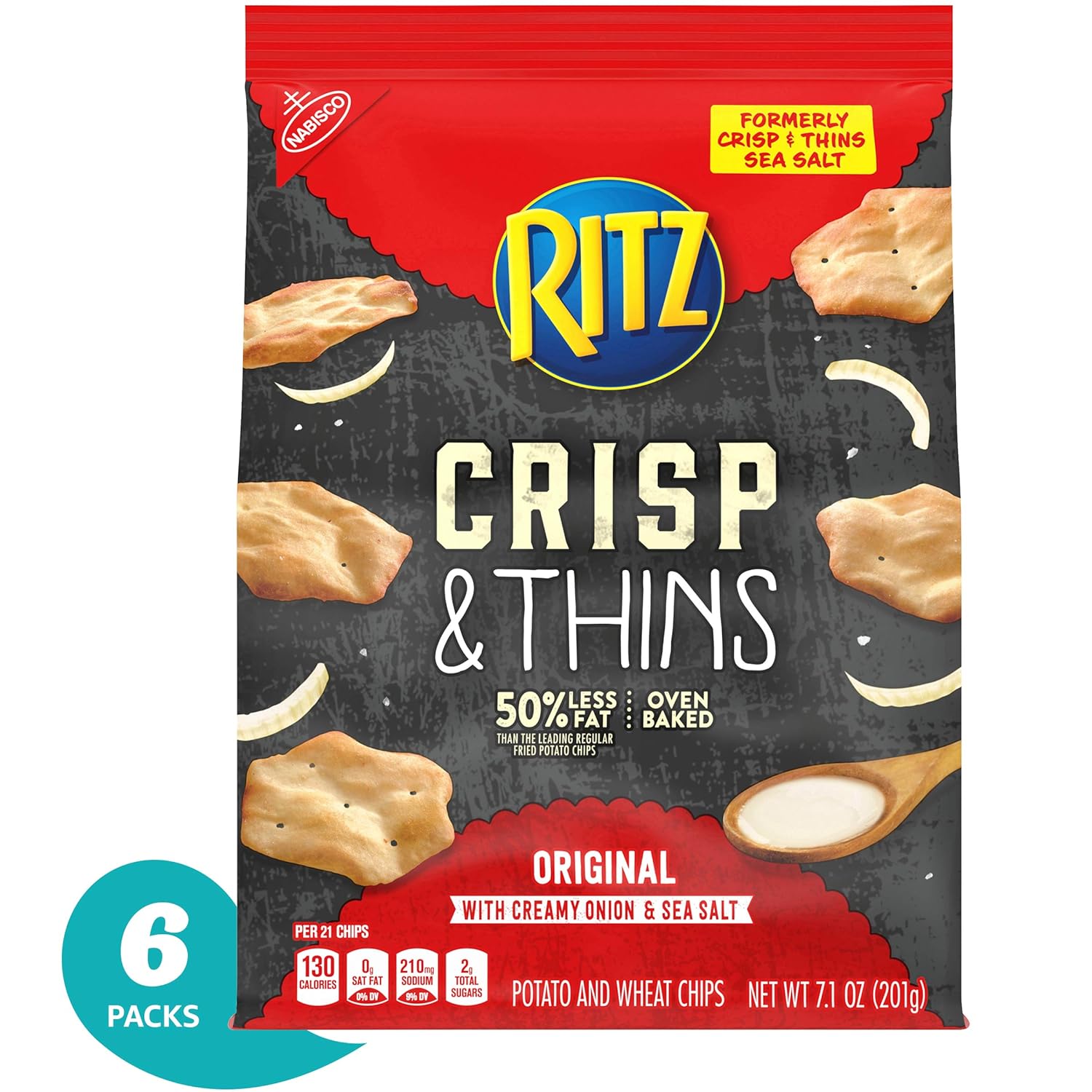 Amazon Com Ritz Crisp Thins Original With Creamy Onion Sea