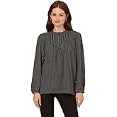 Adrianna Papell Womens Pintuck Button Down Blouse