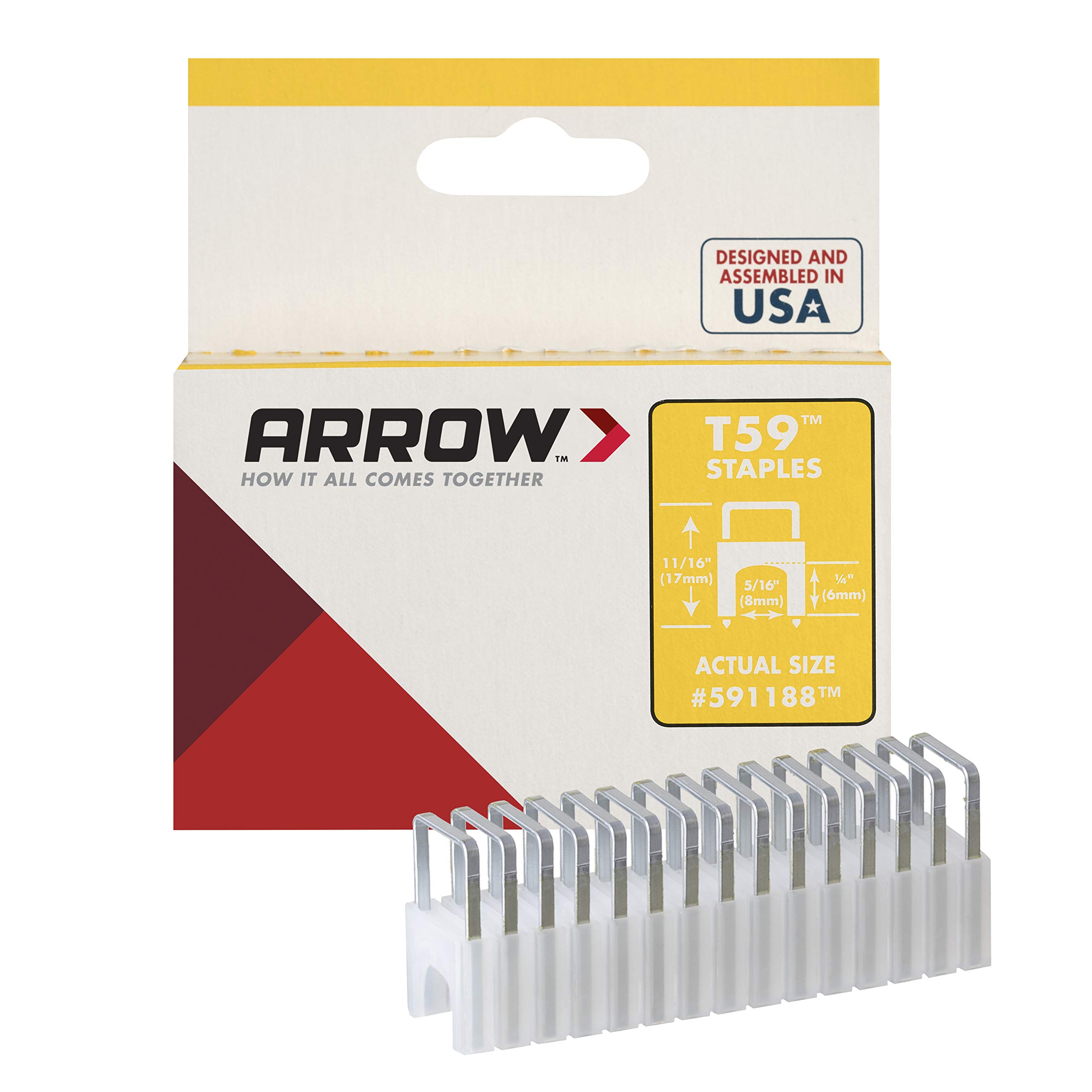 Arrow A591188 Staples, Silver, 1/4 inch x 5/16 inch / 6 mm x 8 mm