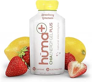 Huma PLUS - Chia Energy Gel, Limonada de Fresa, 12 Paquetes, 25mg ...