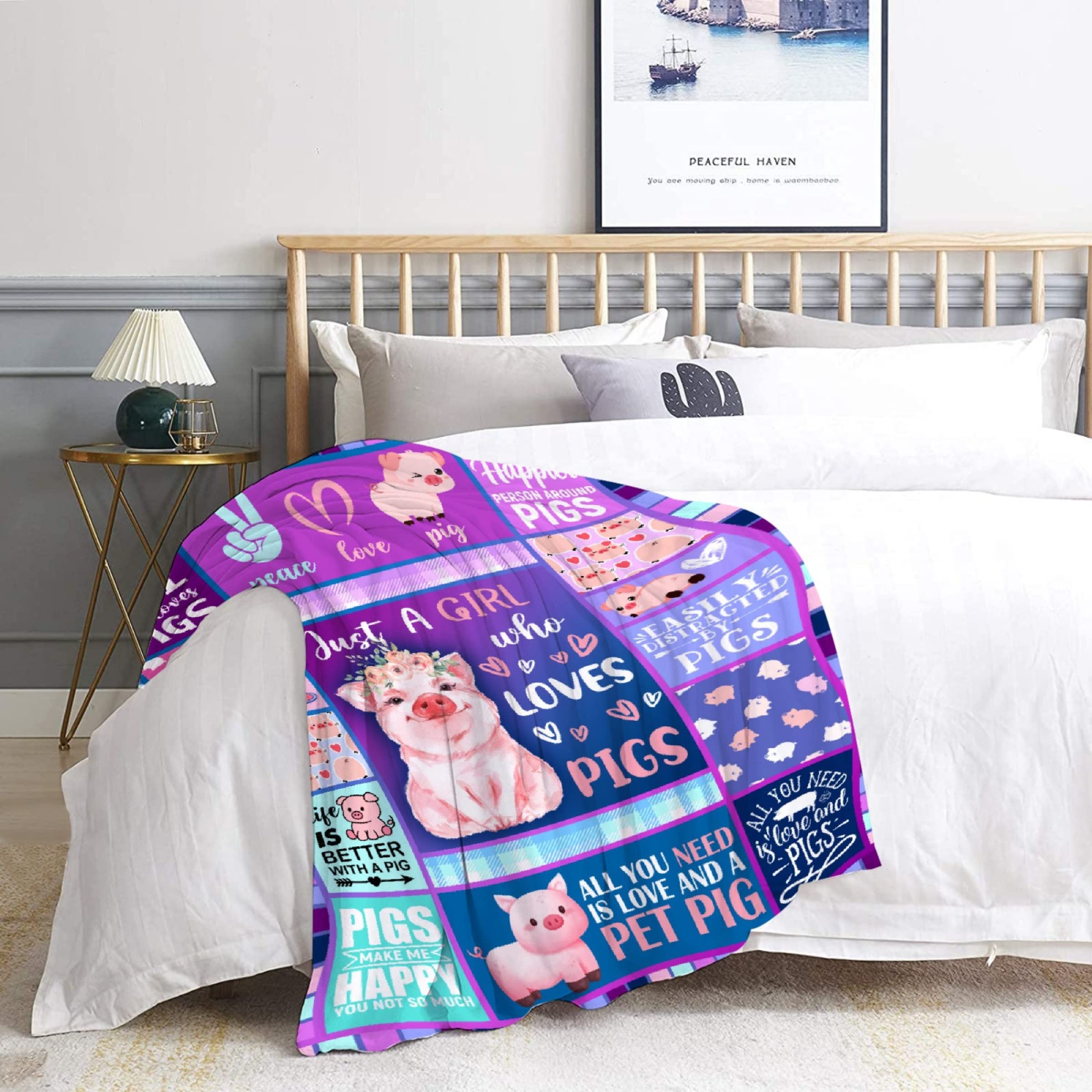 Pig Blanket,Pig Blankets Gift Soft Cozy Plush Bedding Blanket,Fuzzy Flannel Fleece Ketchup Blanket for Couch Sofa Camping,40