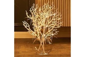 Fudios Lighted White Twig Branches 21IN 75 LED with Timer Battery Operated for Vase, Artificial Tree Full Branch with Warm White Lights for Christmas Holiday Party Decor Indoor Outdoor