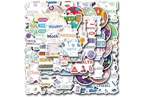 55 Pcs School Subject Stickers for Middle School Students School Notebook Stickers for Laptop Water Bottle Computer Gifts for