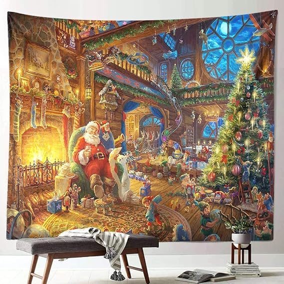 Christmas Decoration Christmas Tapestry Santa Claus Xmas Tree Hanging