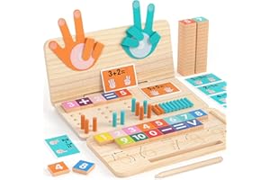 Montessori Math Learning Toy – Number Blocks, Counting Sticks, Tracing Board & Finger Counting, Educational Preschool STEM Se